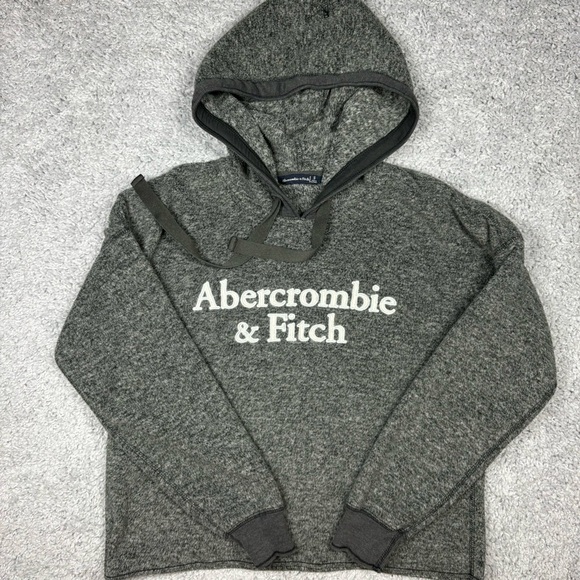 Abercrombie and Fitch Hoodie Womens Small Sweatshirt Oversized Cropped Fleece - Picture 1 of 3